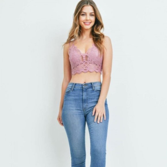 feminine lace bralette pink - Picture 3 of 4